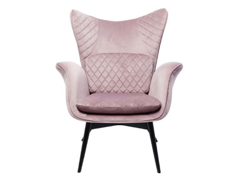 Butaca orejero Sillón Tudor Velvet rosa
