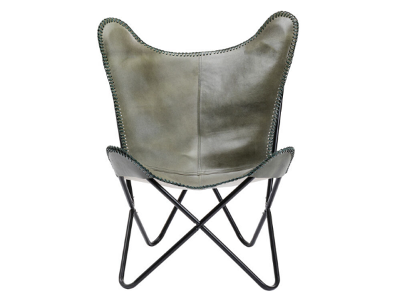 Butaca orejero Sillón California piel kaki