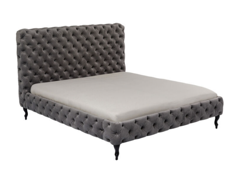 Cama Tapizada alta Desire gris 180x200 cm