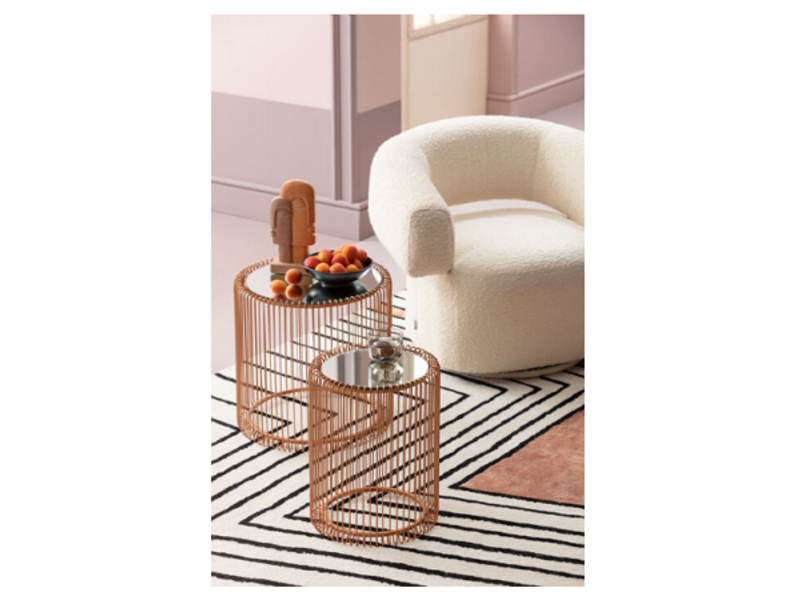 Mesa auxiliar Wire cobre Ø44cm (2/Set)