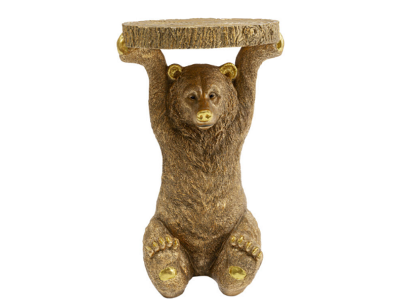 Mesa auxiliar Animal Bear oro 35x34cm