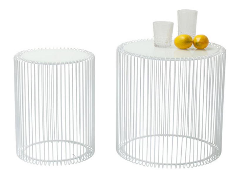 Mesa auxiliar Wire blanco Ø44cm (2/Set)