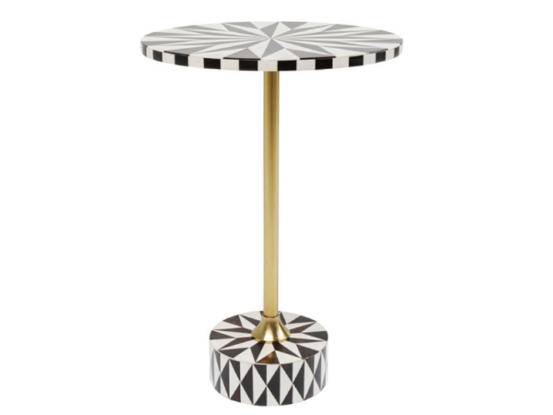 Mesa auxiliar Domero Star Marrón Blan Ø40cm
