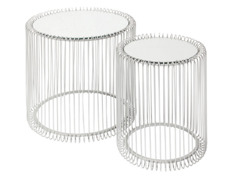 Mesa auxiliar Wire plata (2/Set)