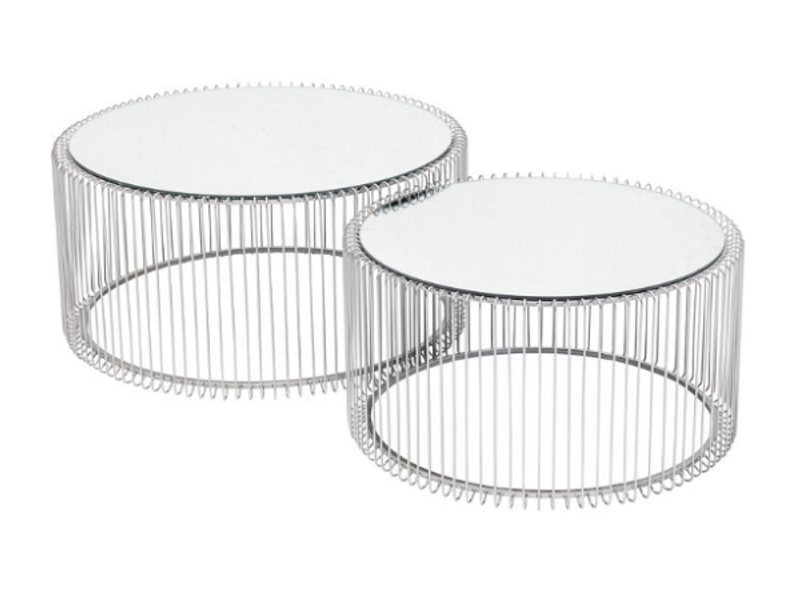 Mesa centro Wire plata (2/Set)