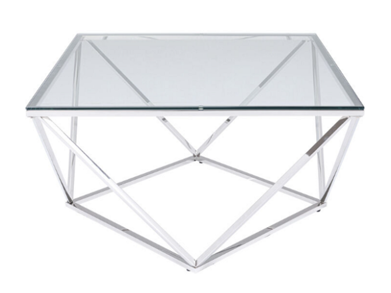 Mesa centro Cristallo plata 80x80