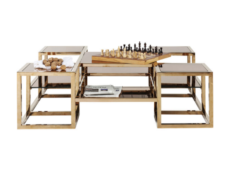 Mesa centro Steps oro 120x120cm