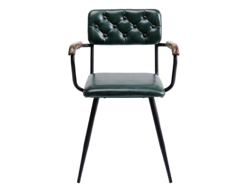 Silla reposabrazos Salsa Piel verde oscuro