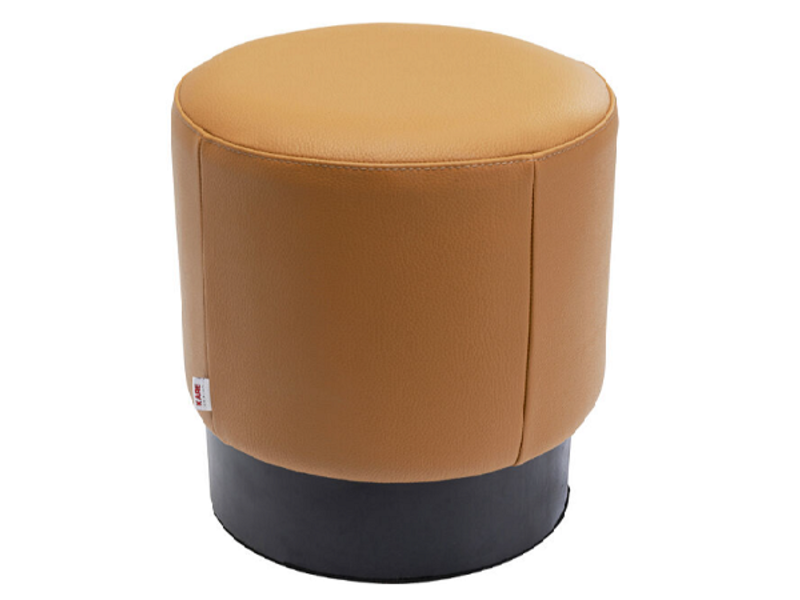 Taburete Cherry Piel Marrón Ø36cm