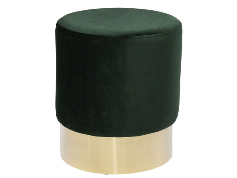 Taburete Cherry verde oscuro latón Ø35cm