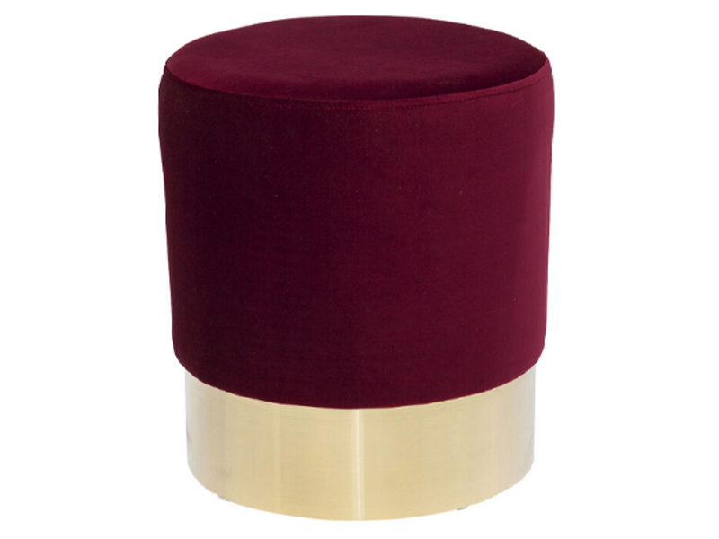 Taburete Cherry Bordeaux latón Ø35cm
