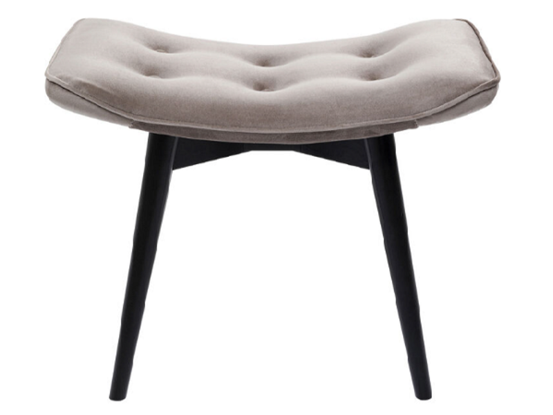 Taburete negro Vicky Velvet gris 46x59cm