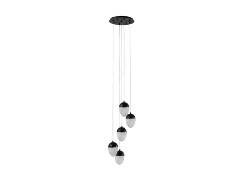 Lámpara Frozen 5 negro mate Ø35cm