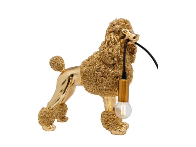 Lámpara mesa Animal Poodle dorado 32cm