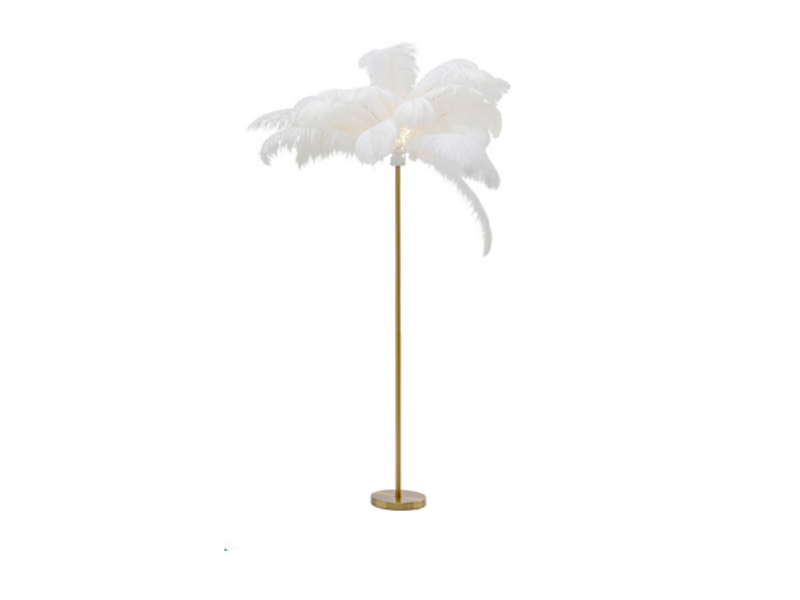 Lámpara pie Feather Palm blanco 165cm