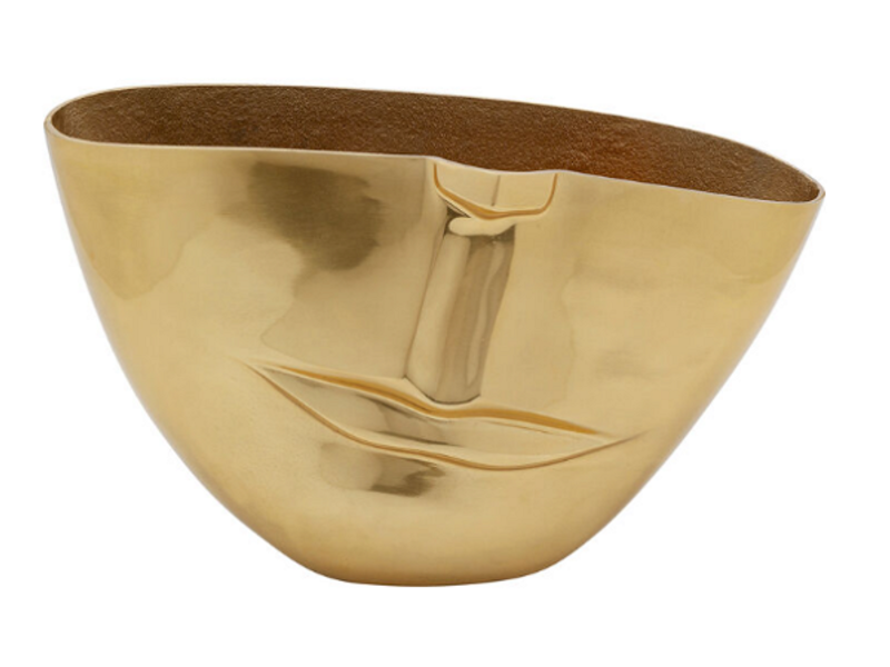 Jarrón Vasija Half Face oro 46cm