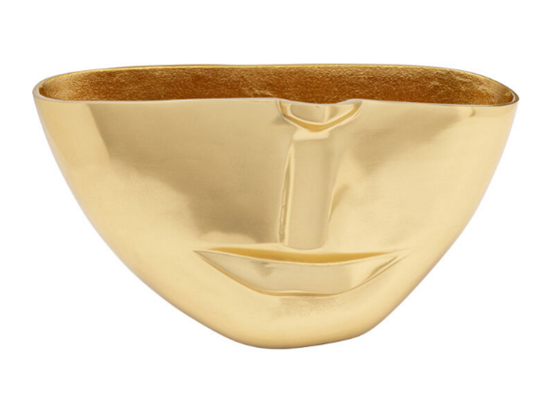 Jarrón Vasija Half Face oro 38cm