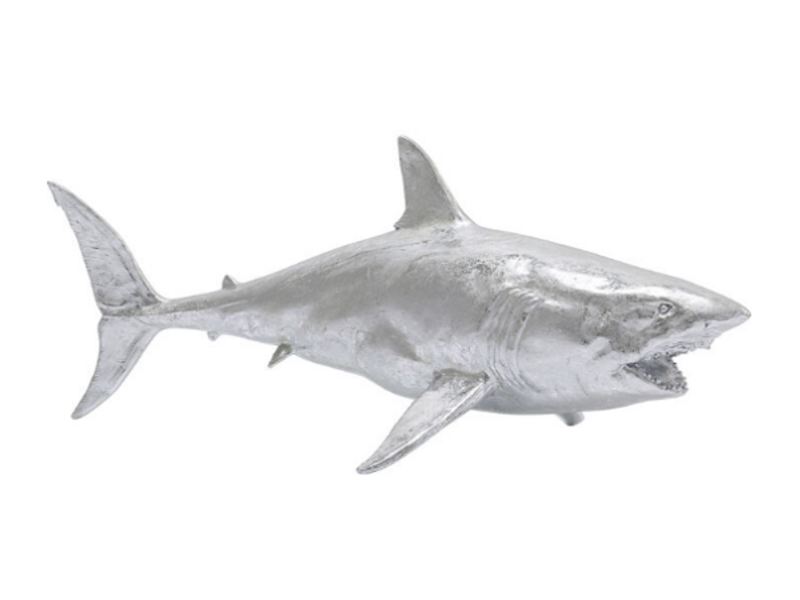 Figura deco Shark Henry plata 106cm