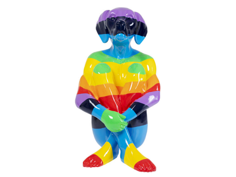 Figura deco Sitting Dog Rainbow 173cm