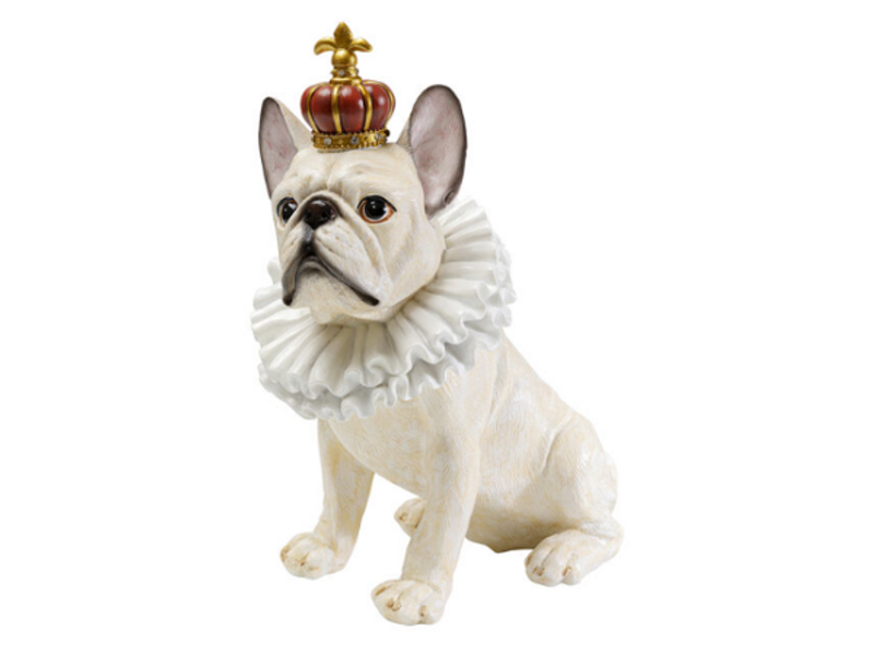 Figura deco King Dog blanco 33cm