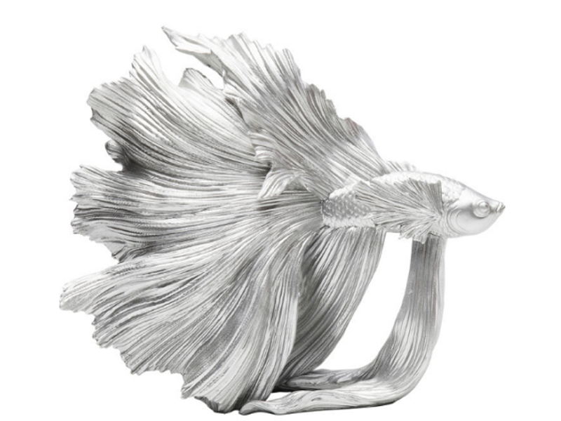 Figura deco Betta Fish Plateado pequeño