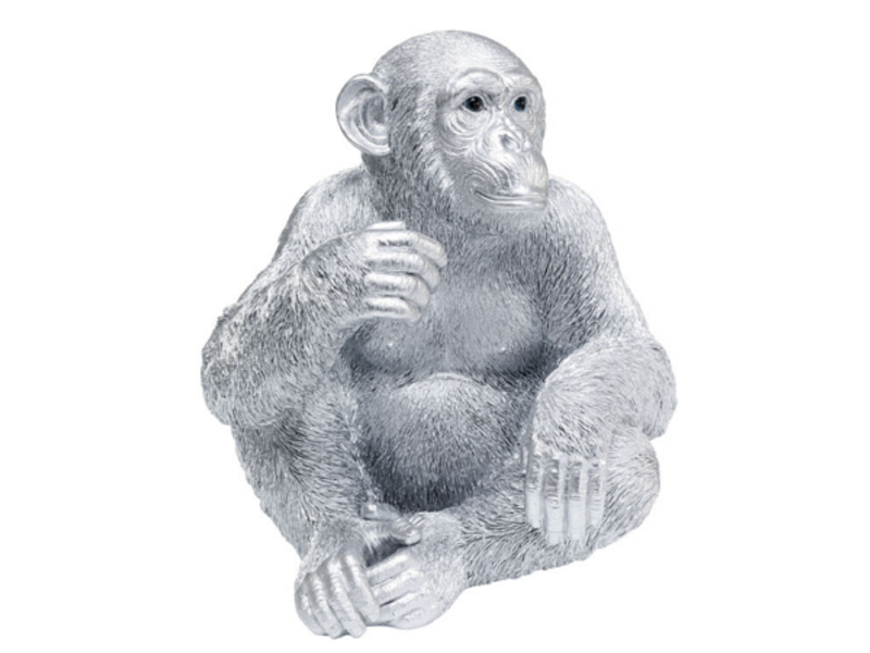 Figura deco Baby Ape plata 53cm