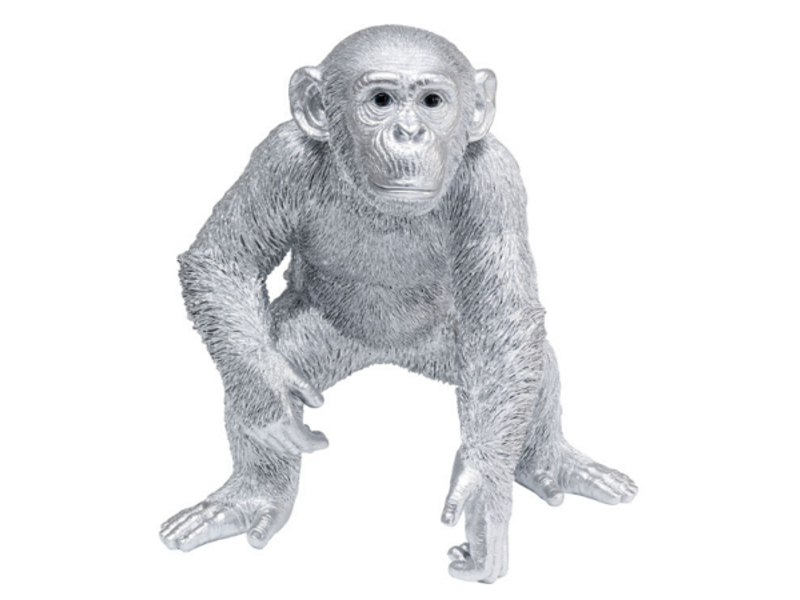 Figura deco Playing Ape plata 50cm