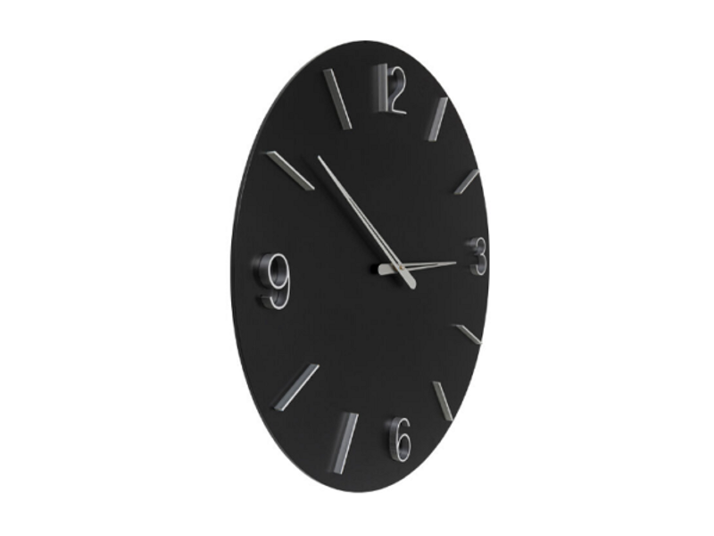 Reloj pared Oscar negro Ø60cm