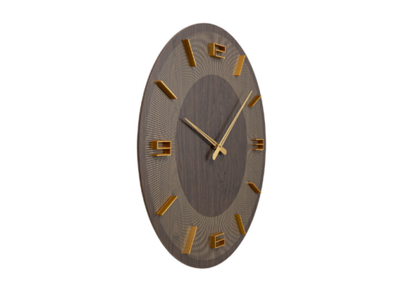 Reloj pared Levi marrón Ø60cm
