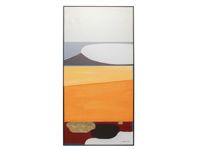 Cuadro Abstract Shapes naranja 73x143cm