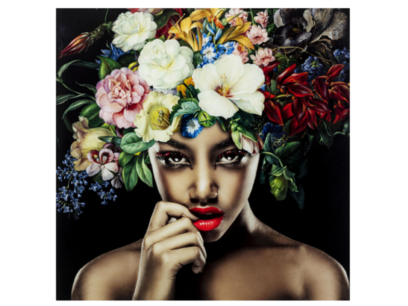 Cuadro cristal Pret Flower Woman 120x120cm