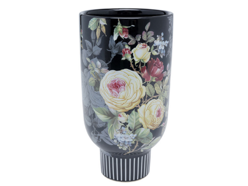 Vasija deco Rose Magic negro 27cm