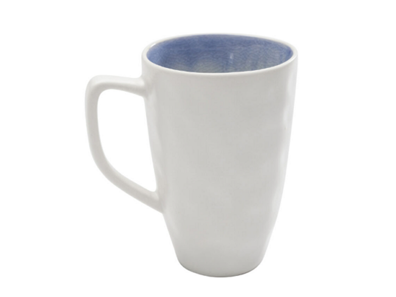 Taza Crackle blanco azul
