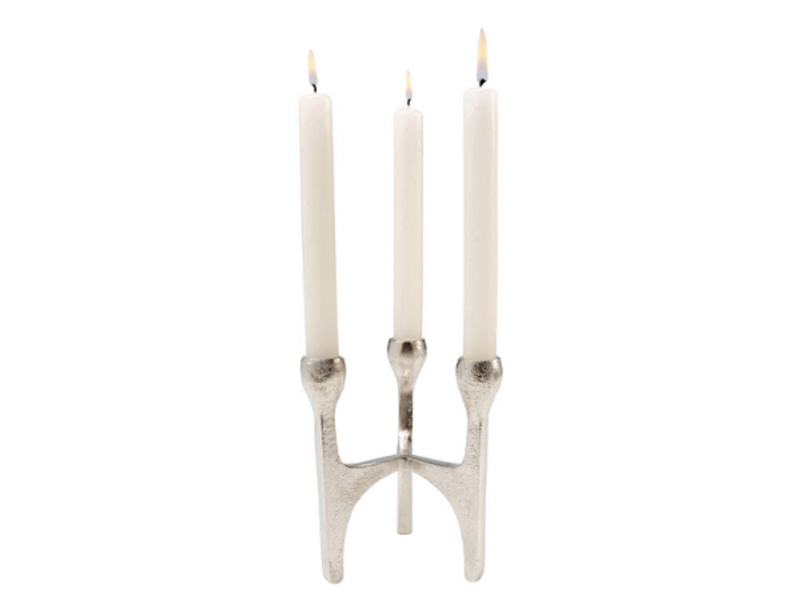 Candelabro Stacky plateado 15cm