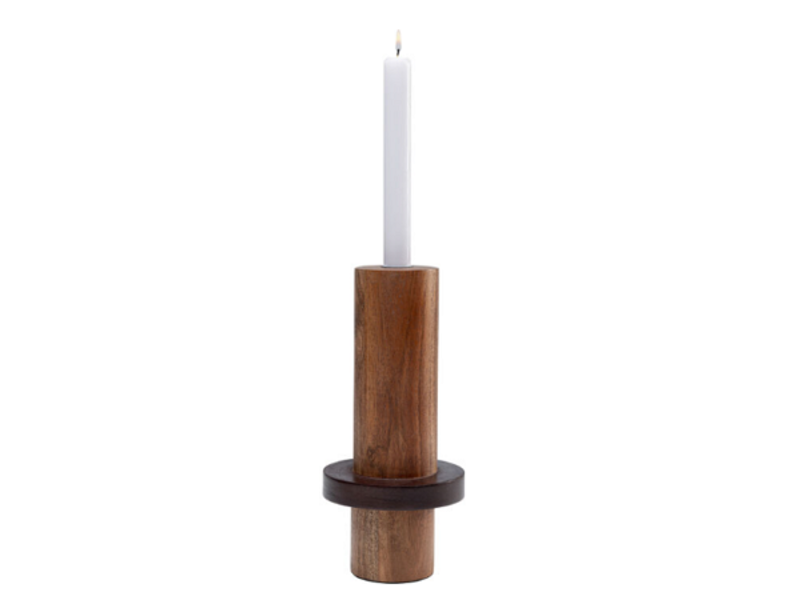 Portavelas Wood Zylinder 25cm