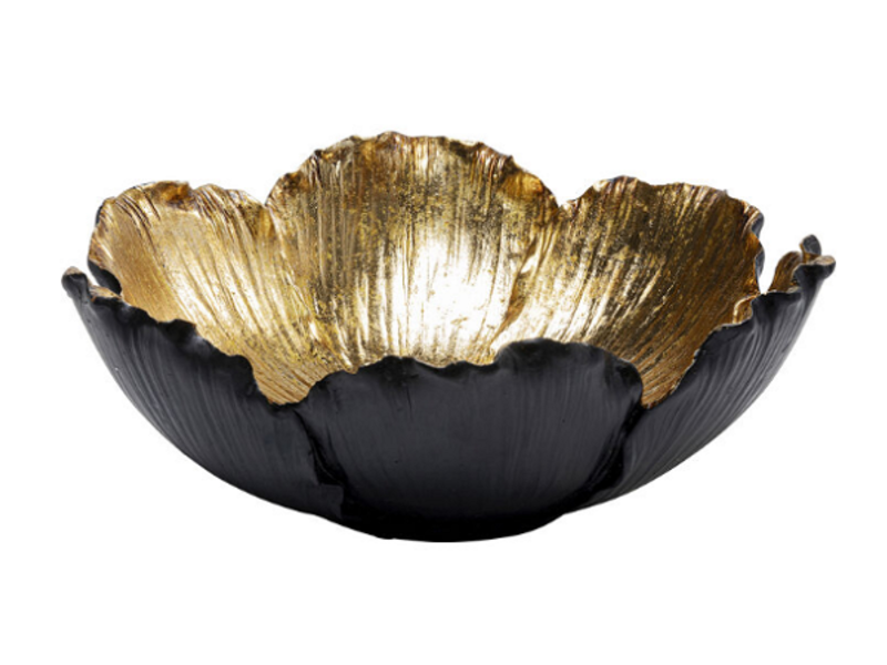 Cuenco Flower Bloom negro oro Ø25cm