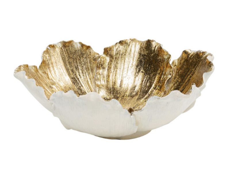 Cuenco Flower Bloom crema oro Ø20cm