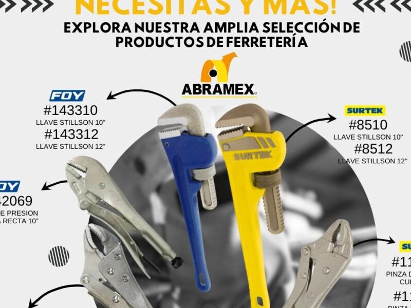 Llaves , pinzas Aguas calientes Abramex
