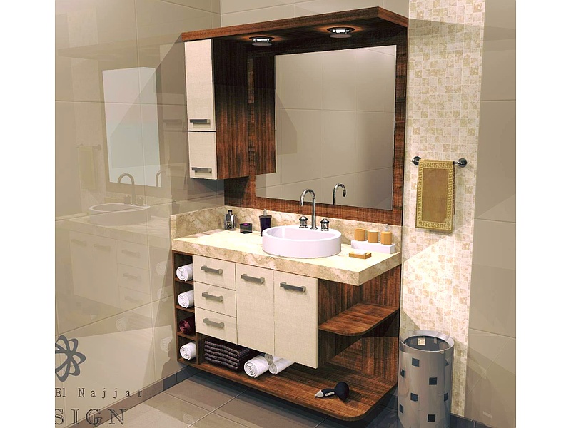 Mueble de madera para baño México