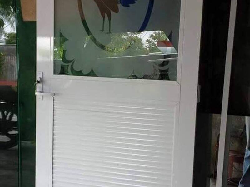 PUERTA DE ALUM CON DISEÑO MEXICO 