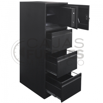 Archivero con caja fuerte - 3 gavetas + 1 caja