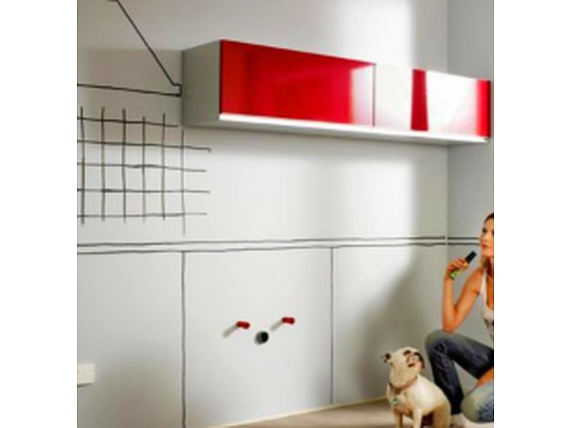 Estantería de madera color rojo México AVANTI COCINAS