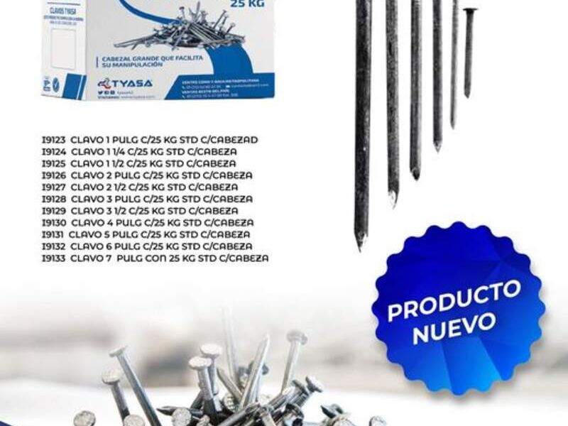 Clavos de acero Monterrey TYASA