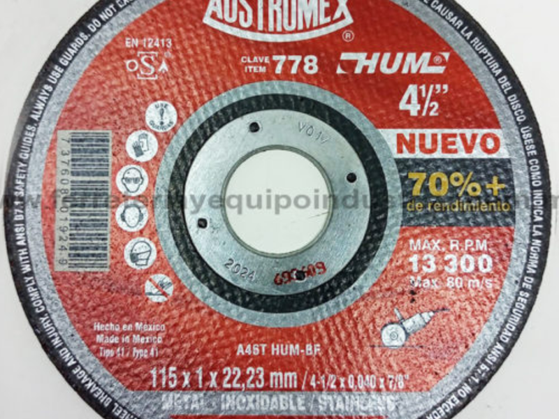 Disco corte acero inoxidable Mèxico