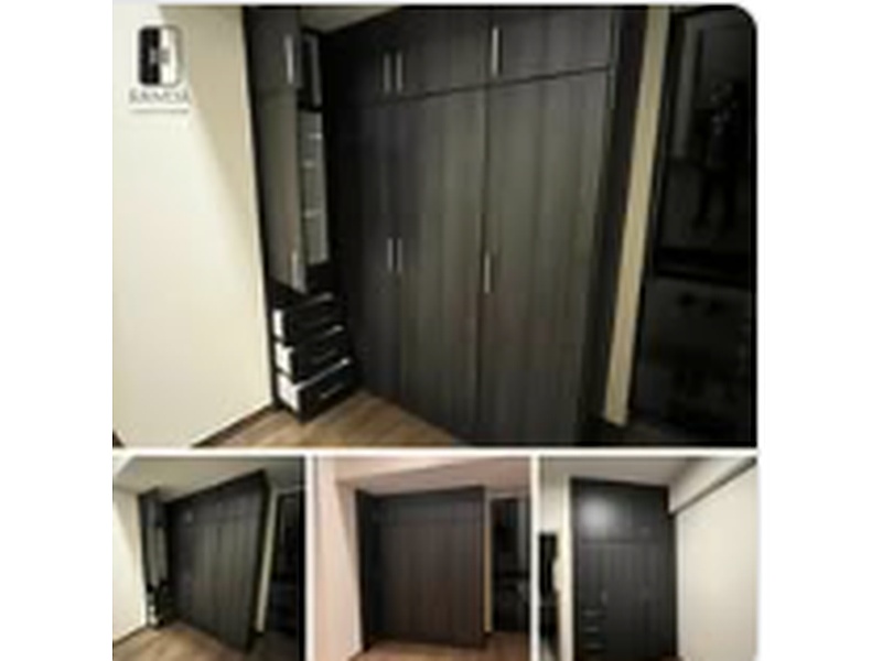 Clóset de madera en color negro México RAMDA CLOSETS Y COCINAS