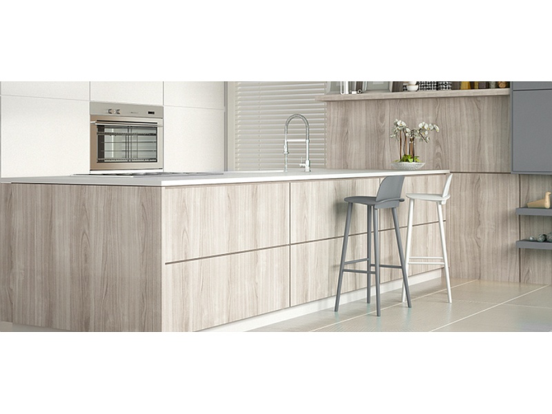 cocina con isla de melamina México Fabrica De Cocinas Integrales