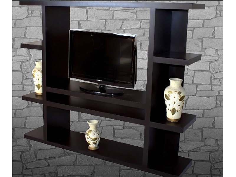 Mueble negro para Tv con estantes Mexico