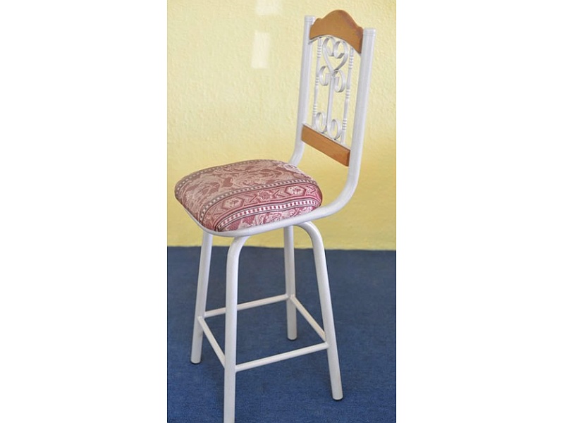 Silla metalica blanca con asiento tapizado Mexico