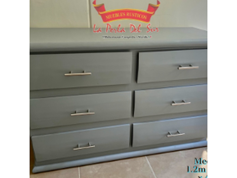 Cajonera de madera gris México MUEBLES LA PERLA DEL SUR