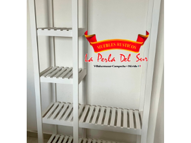 Estantería de madera blanca México MUEBLES LA PERLA DEL SUR